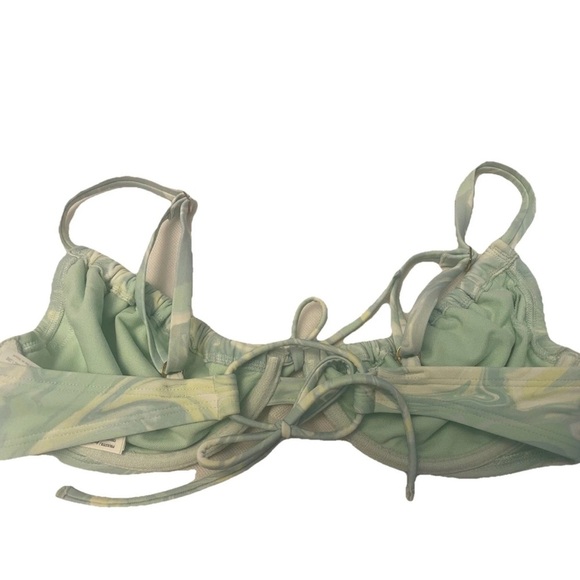 NWOT Hollister Women's Cinch Plunge Bikini Top (Green SwirlPattern Size M - Picture 3 of 5